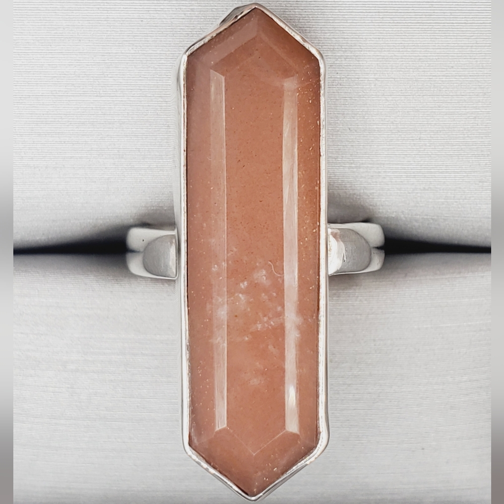 Genuine Sunstone 925 Sterling Silver Ring